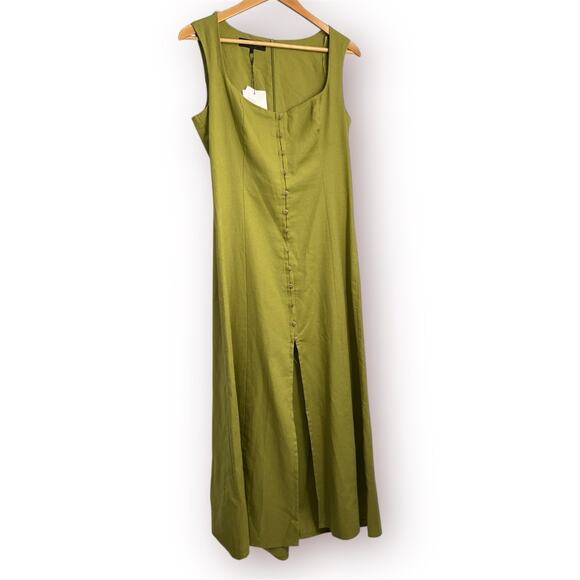 Zara Olive Green Midi Dress - Picture 10 of 15
